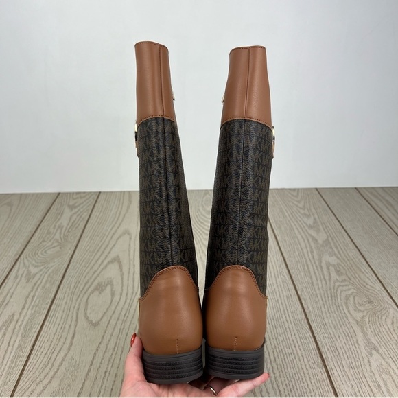 Michael Kors Big Girls Finley Heart Logo Tall Shaft Boots Caramel Brown $69 - Picture 7 of 10